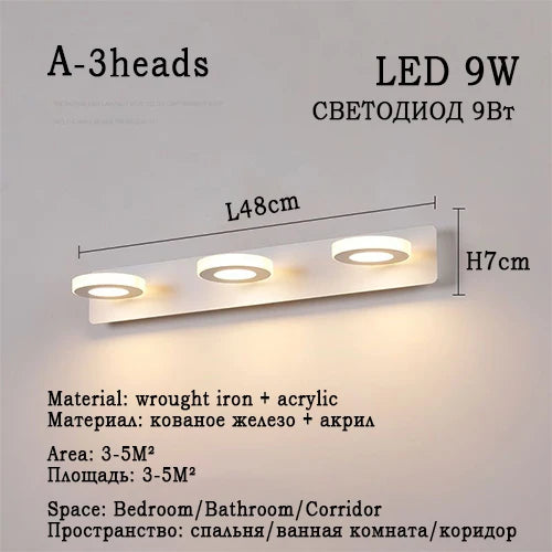 applique murale led moderne blanc fixée mur éclairage quotidien chambre étude sources lumineuses