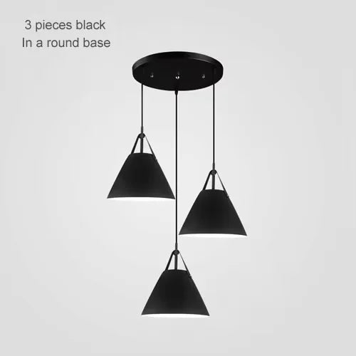 suspension conique moderne opaque alliage noir blanc salon chambre restaurant
