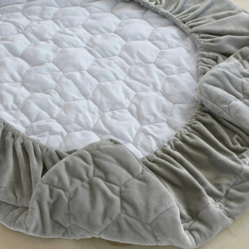 couvre lit massage lit adulte polyester motif hexagonal gris moderne