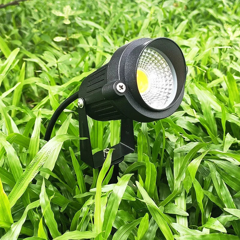 projecteur led imperméable jardin extérieur 5w 10w noir lumiere jaune moderne minimaliste fixe sol