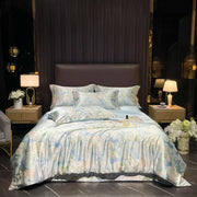 Housse de couette en soie haut de gamme 4 pièces - Ensemble literie luxueux pour chambre