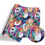tissu patchwork disney aurora ariel cendrillon mickey bleu vert rose blanc coton 140x50cm