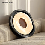 luminaire moderne minimaliste noir crème marron concentrique semi transparent chambre salon
