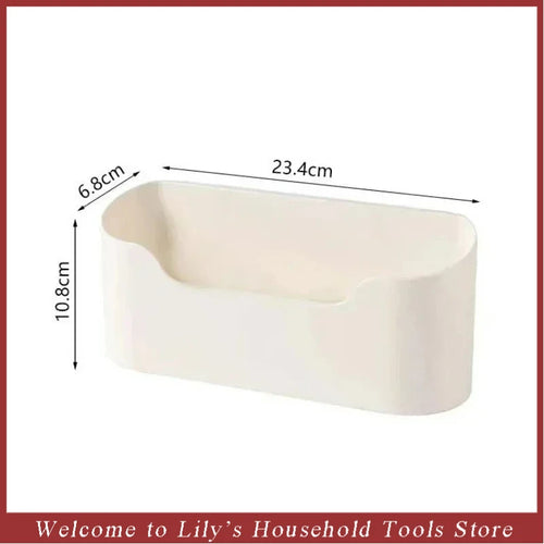 organisateur mural blanc adhésif cuisine rangement minimaliste compartiment bouteilles verre couvercle bois brosse crème