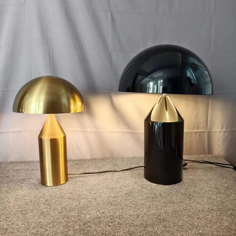 lampe table moderne métal doré forme champignon luxe éclairage intérieur maison