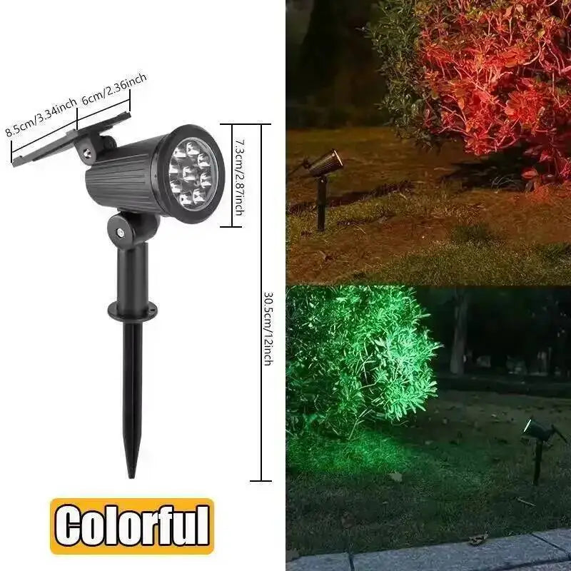 projecteur solaire led noir pied métal extérieur réglable lumière moderne jardin