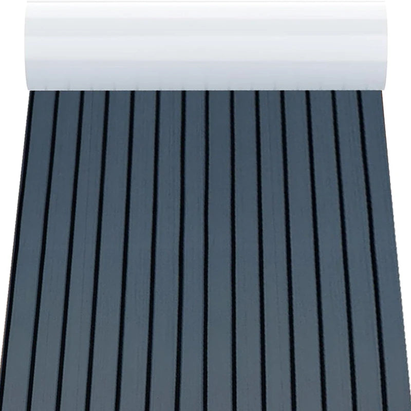 tapis sol auto adhésif eva gris marron bleu marine rayures horizontales moderne yacht bateau