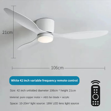 ventilateur led moderne télécommande blanc bois noir minimaliste