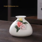 vases céramique blanc fleurs relief classique intérieur décoration maison vintage faux fleurs miniature