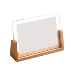 cadre photo moderne minimaliste transparent bois marron clair verre structure bois 10.2x15.2 12.7x17.8 cm