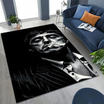 tapis salon décoratif portrait cinéma noir blanc moderne grand tapis sol maison intérieur