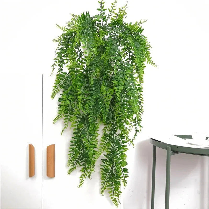 plantes artificielles cascade vert feuilles dentelées décoration naturelle suspensions osierextérieur accrochées 90cm