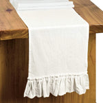 table cuisine chemin table vert foncé blanc classique rustique lavable réutilisable pâques noëlalloween valentin