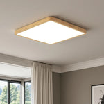 plafonnier led bois naturel blanc moderne 30x30cm opacité vis fixation