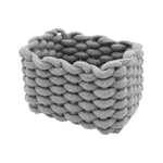 panier tissé main pliable respectueux environnement gris clair blanc noir rustic