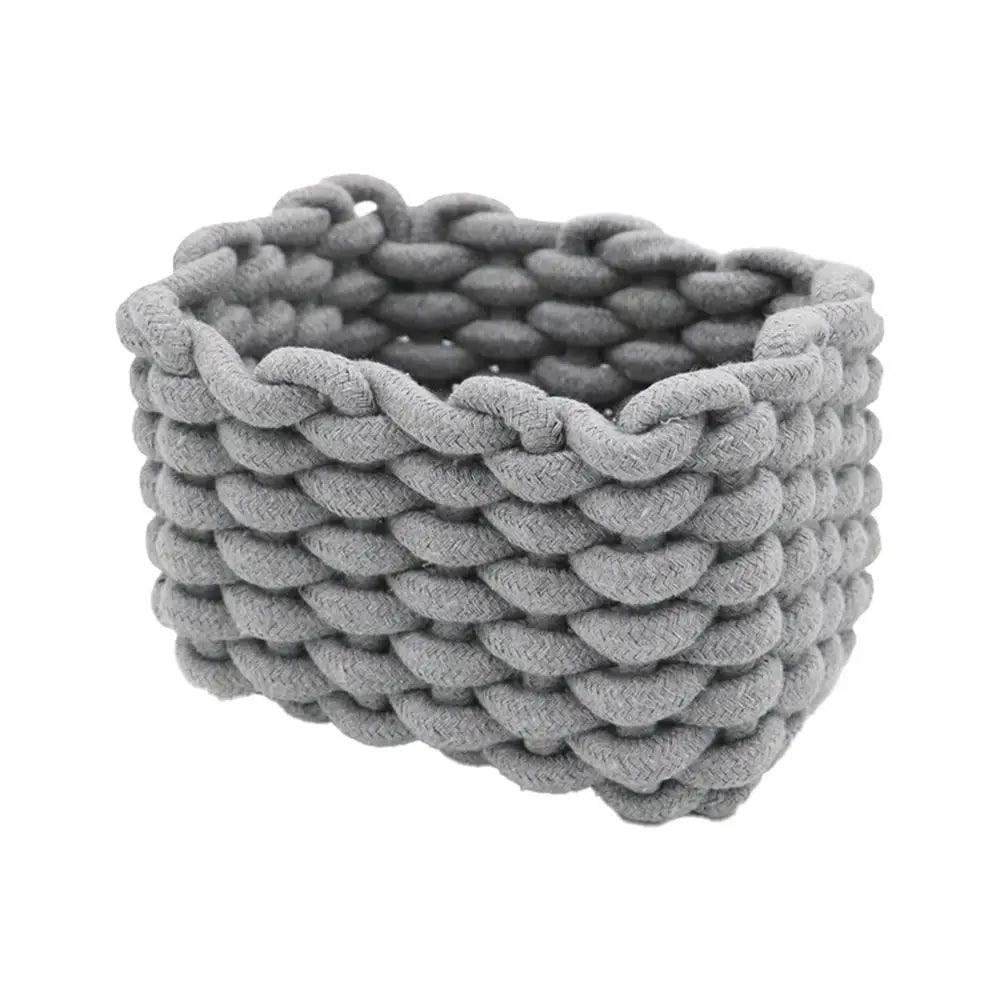 panier tissé main pliable respectueux environnement gris clair blanc noir rustic