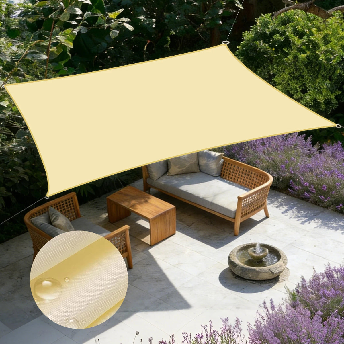 voile poly coton beige clair moderne résistance uv facile 300x400cm