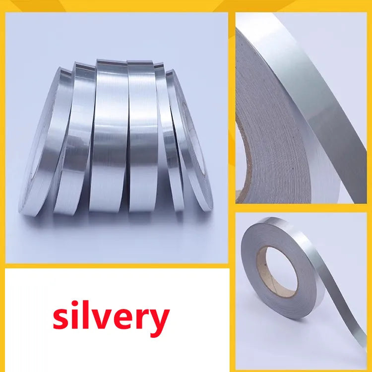 ruban adhésif décoratif or argent moderne élégant 0.5cm 1cm 2cm 20m