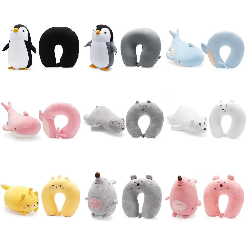 oreillers voyage forme mousse mémoire forme animaux doux moelleux coussins nuque multifonctionnels