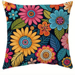 taies d'oreiller motif floral multicolore moderne housse coussin polyester peacheskin zipper 40x40cm 45x45cm 50x50cm