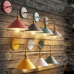 Applique murale moderne en fer avec abat-jour miroir rouge