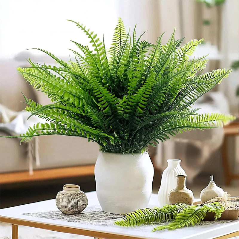 plantes artificielles vertes feuilles pointues moderne decoration intérieur bouquet 10 pièces