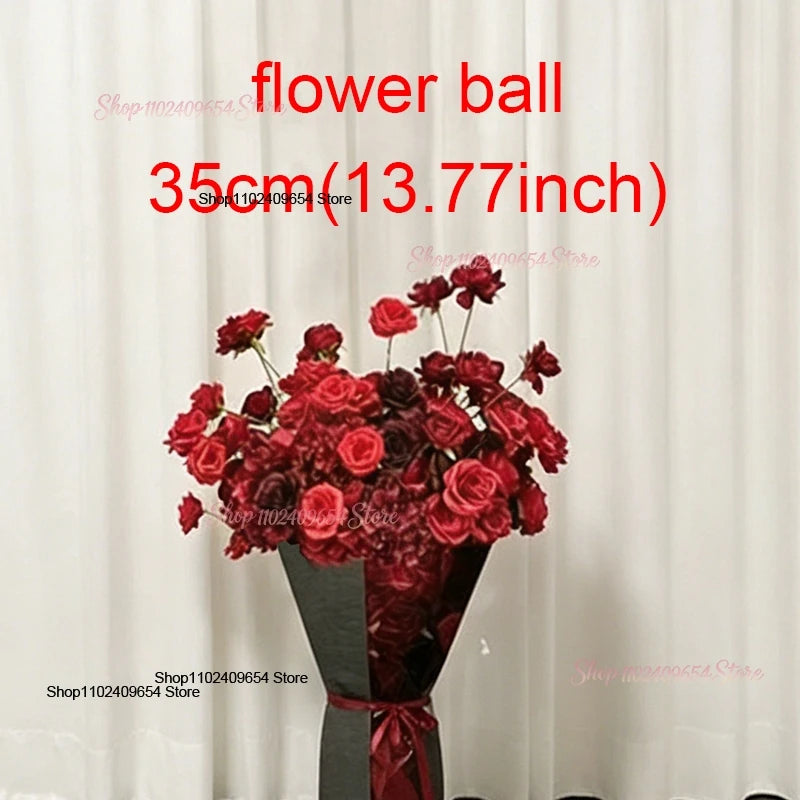 arche decorative fleurs artificielles rouge bordeaux decoration maison event anniversaire mariageintérieur classic