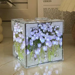 veilleuse cube transparent tulipes lumineuses moderne clips fixation chambre coucher lumière artisanale