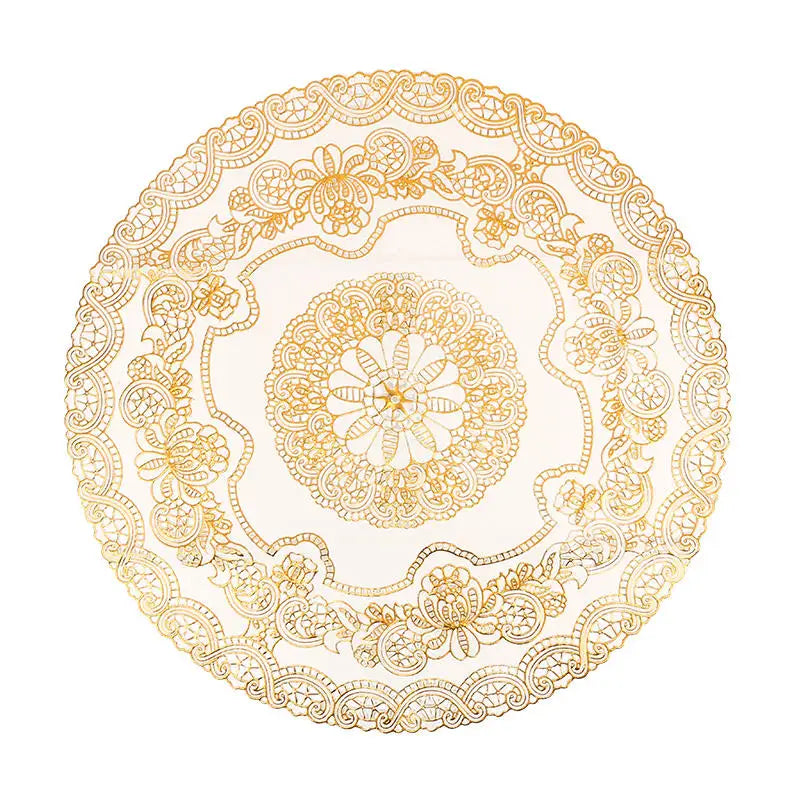 serviette table moderne broderie fleur doré réutilisable imperméable maison fête banquet