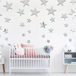 décoration murale stickers étoiles argent doré noir bleu blanc adhésif moderne chambre salon 20pcs