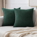 coussin carré orange texture tissée moderne garnissage blanc canapé salon décoration maison