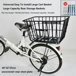 panier vélo noir maille métallique moderne clips fixation grande capacité réglable arrière