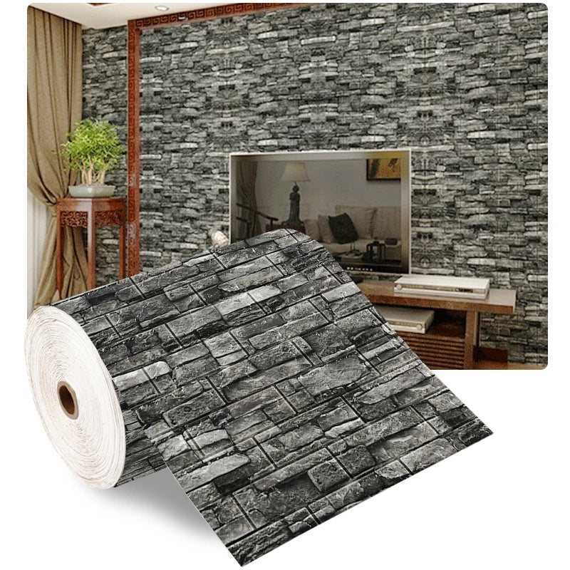 décoration murale adhésive brique texture moderne beige marron gris blanc résistante humide