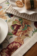 chemin table multicolore fleurs papillons classique polyester coton maison fête nappe