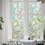 film décoratif fenêtre feuilles vertes moderne protection uv isolation thermique adhésif auto collant versatile