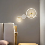 lampe murale moderne or noir blanc support sphère lumineuse figurine étude chambre entrée