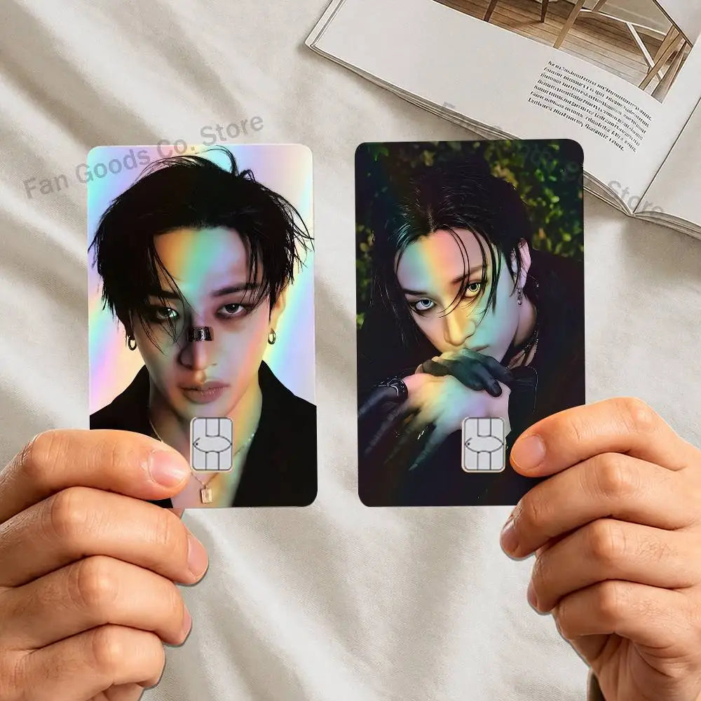 autocollant decoratif carte visite multicolore effet holographique image personnage accessoire moderne populaire pvc 85.6x53.98mm