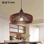 lampe suspendue bois naturel bambou moderne rustique salon chambre éclairage 220V 249 2000lm ans