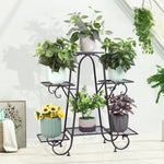 meuble plantes moderne niveaux métal noir élégant intérieur extérieur assemblage facile