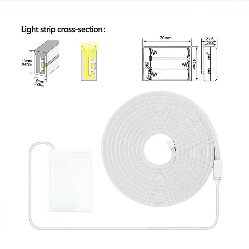 Corde lumineuse LED bleu ciel pour ambiance