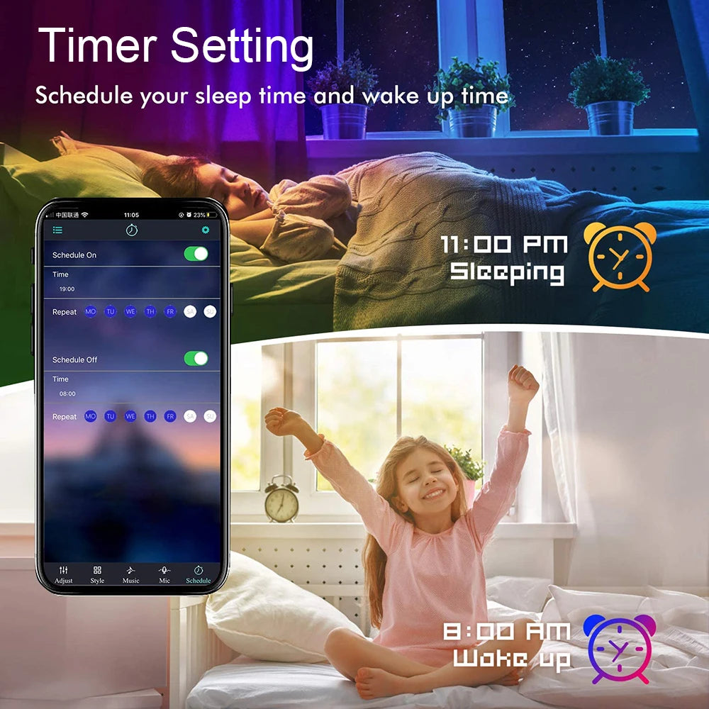 ruban led multicolore adhésif moderne usb bluetooth télévision ordinateur portable chambre