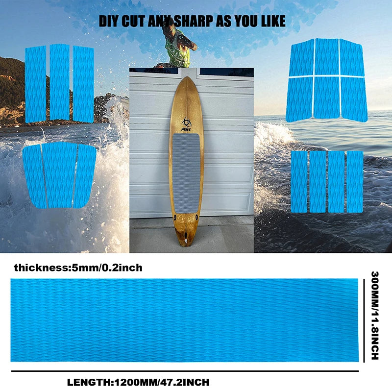 tapis antidérapant rayures diagonales gris bleu noir moderne adhésif surf skateboarding kayakSUP évaplanche