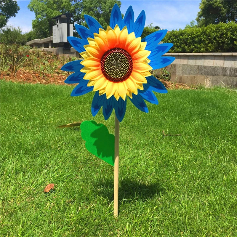 fleur artificielle jaune rouge verte bleu rayonnante moderne décoration extérieure tige bois feuille verteextérieur
