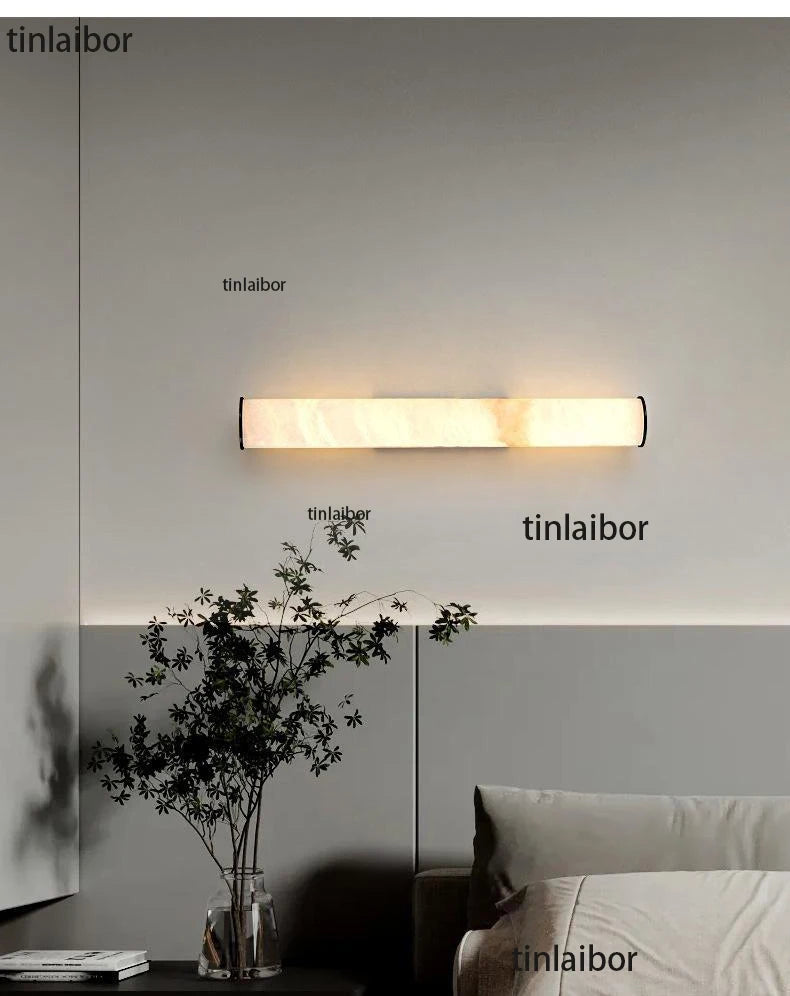 lampe murale moderne marbre artificiel beige noir fixée mur flux lumineux led 249 2000