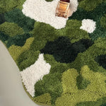 tapis moelleux camouflage fleurs vert blanc moderne résistant décoloration antidérapant séchage rapide