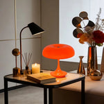 veilleuse lampe table forme champignon couleur orange moderne anti dérapant led usb rechargeable