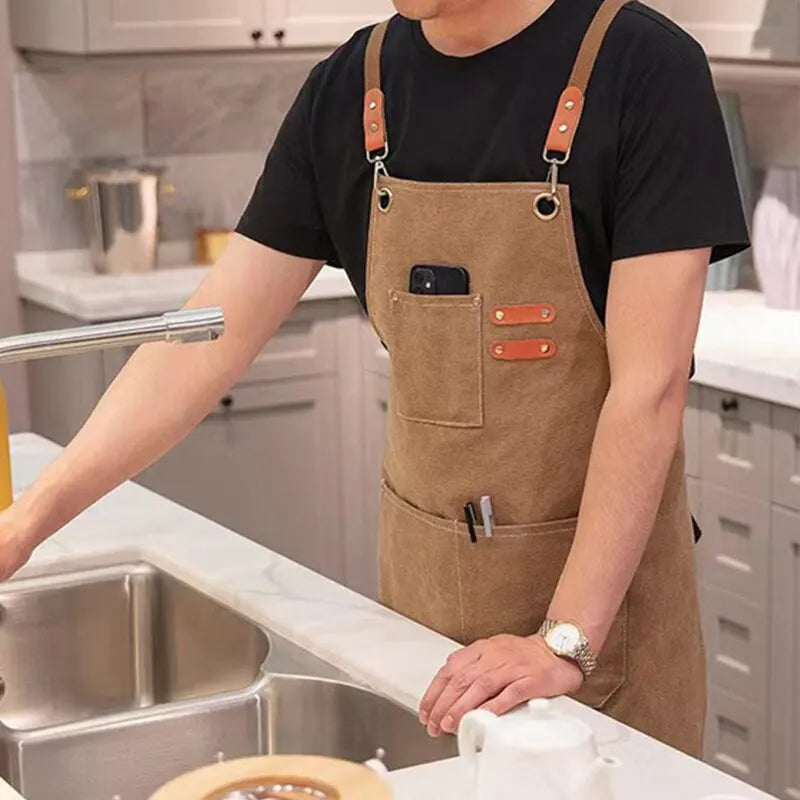 Tablier rose élégant pour femme en cuisine - Ombre Interieur