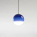 suspension lumineuse moderne bicolore gradation couleurs blanc bleu vert orange rose noir