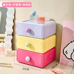 boîte rangement jaune vert rose moderne minimaliste matériau plastique opaquet tiroirs coulissants capacite 2l
