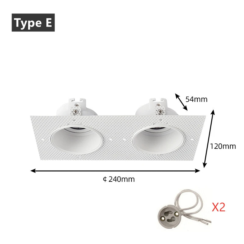 lot spots led encastrés blanc grille hexagonale anti reflet réglable moderne